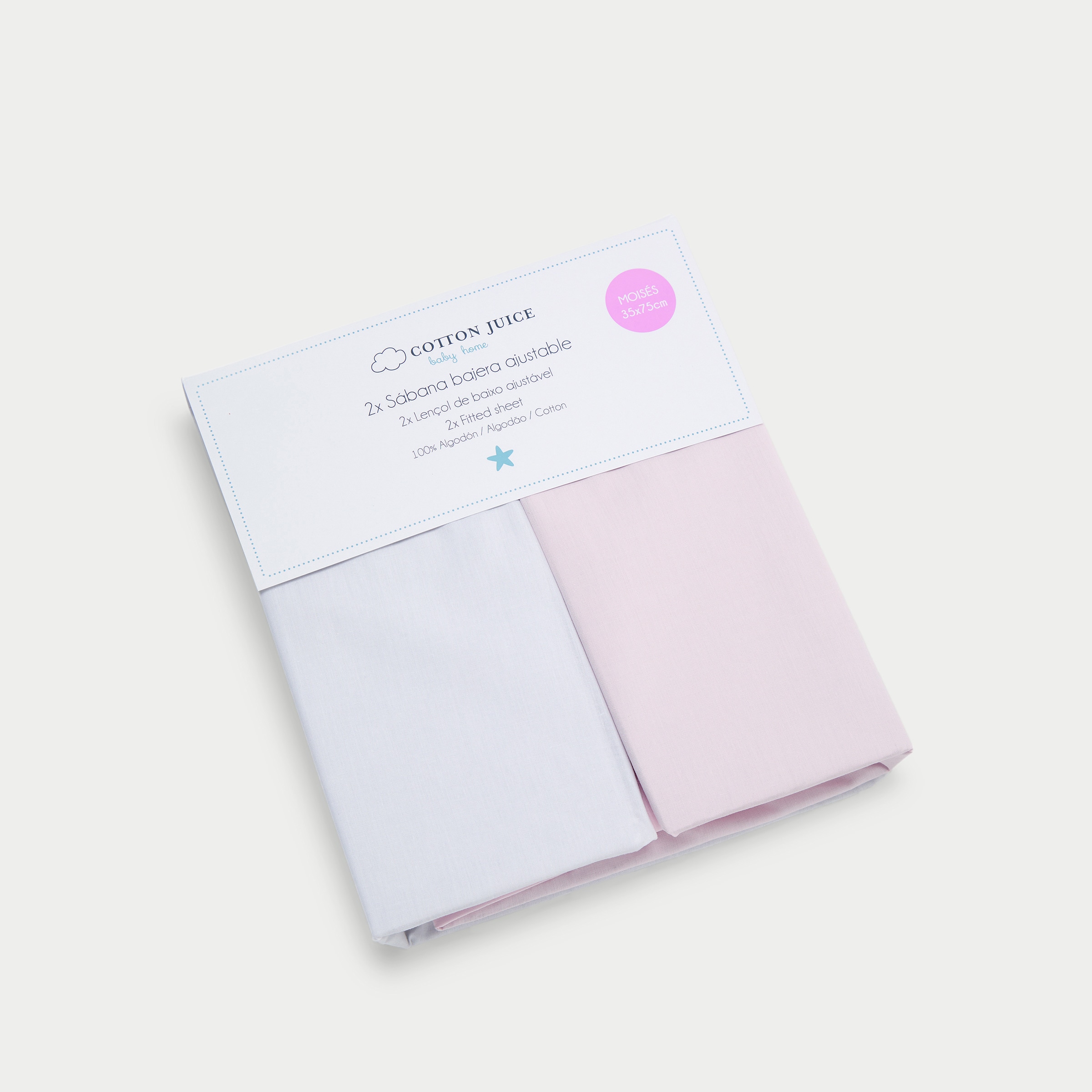 Conjunto de Lençóis de Baixo Ajustáveis de Percal - Pack de 2 (Disponível em Várias Medidas) Rosa-5