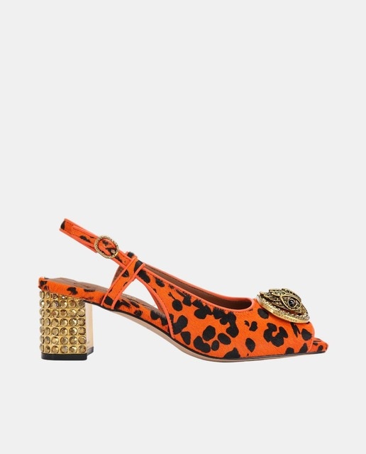 Imagen 0 de Sandalia chelsea de mujer en piel estampada con tacón