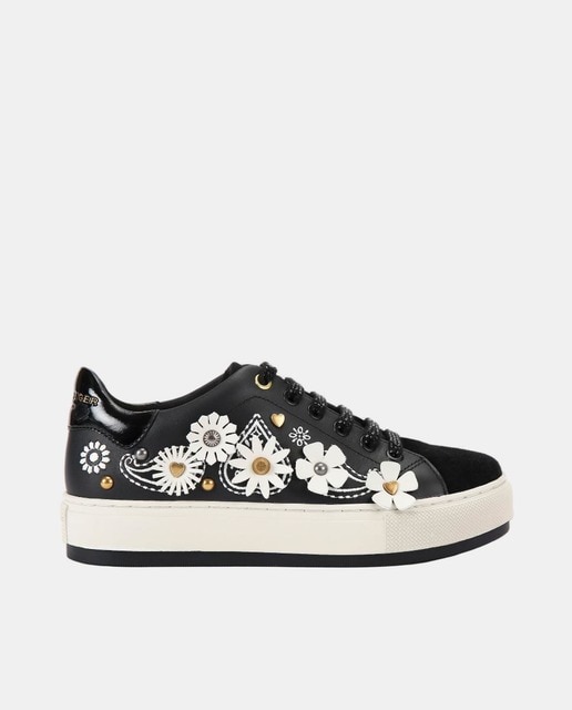 Imagem 0 de Sapatilhas Laney Flower em Pele com Adorno