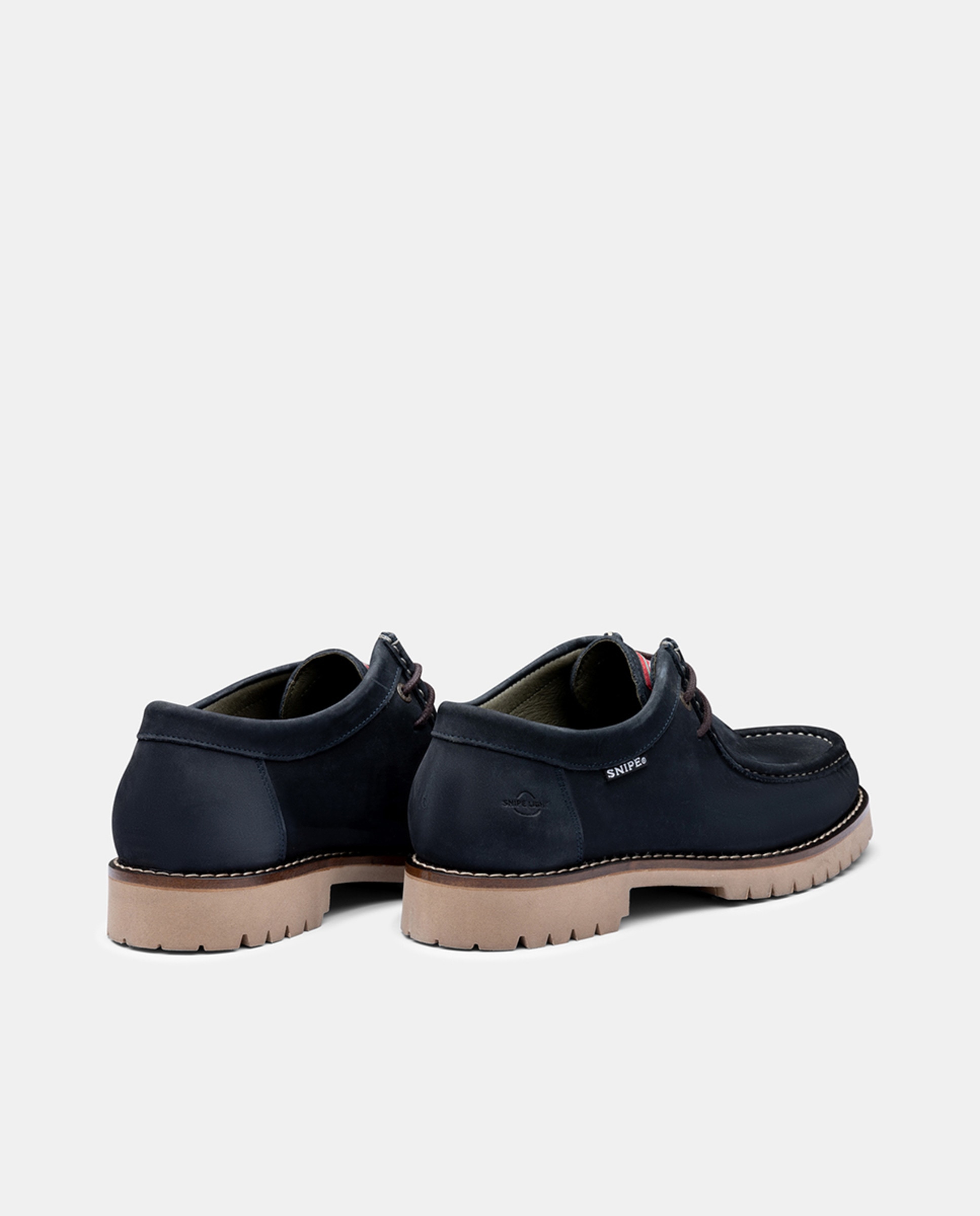 Sapatos de Atacadores com Sola de Borracha e em Camurça Azul-marinho-4