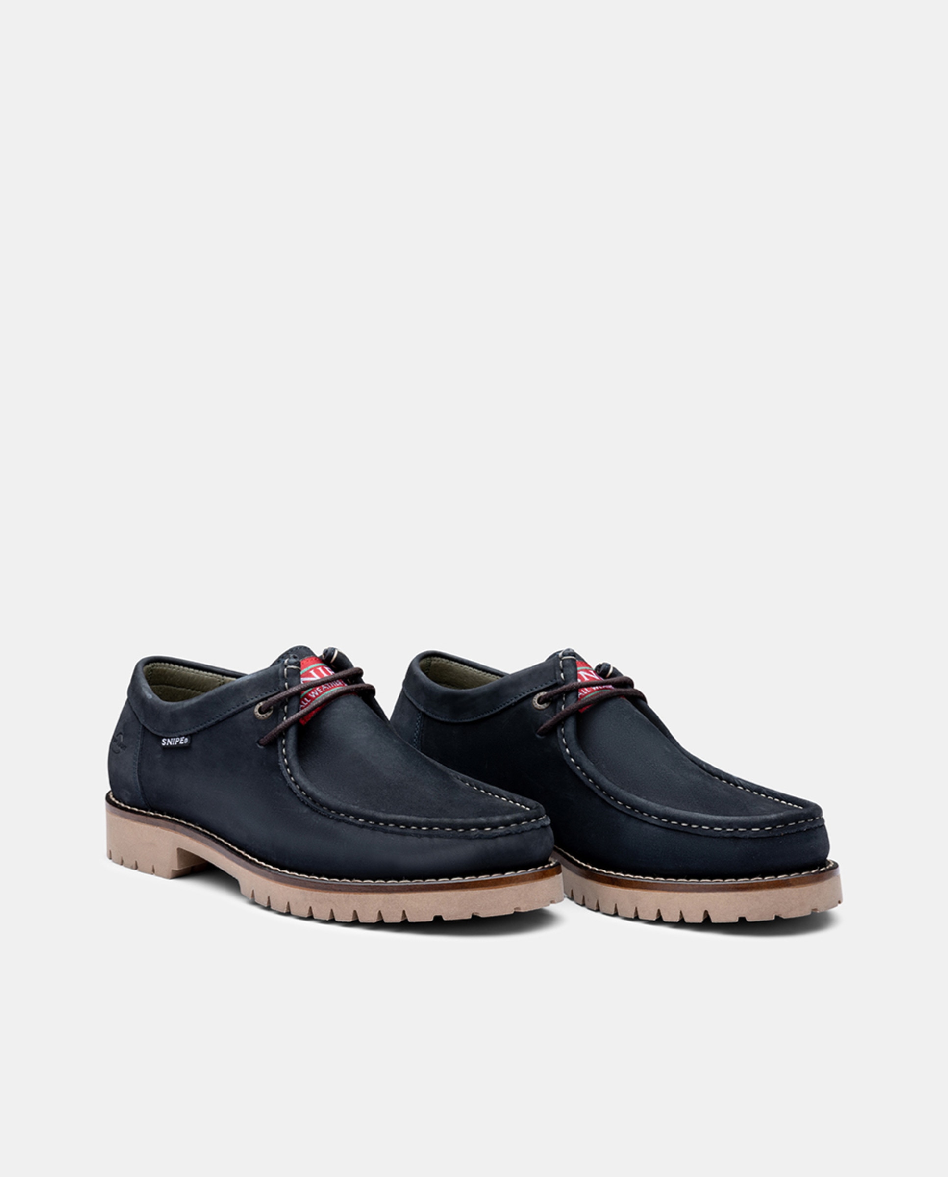 Sapatos de Atacadores com Sola de Borracha e em Camurça Azul-marinho-2
