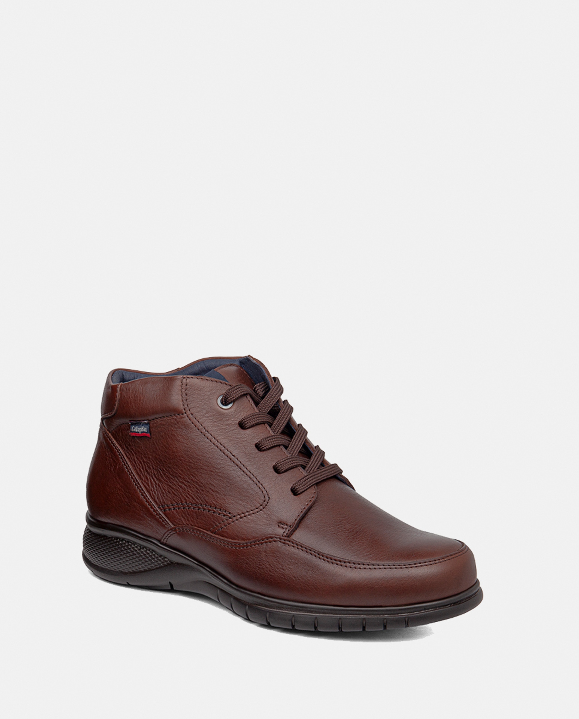 Botins em Pele com Atacadores Castanho-escuro-2