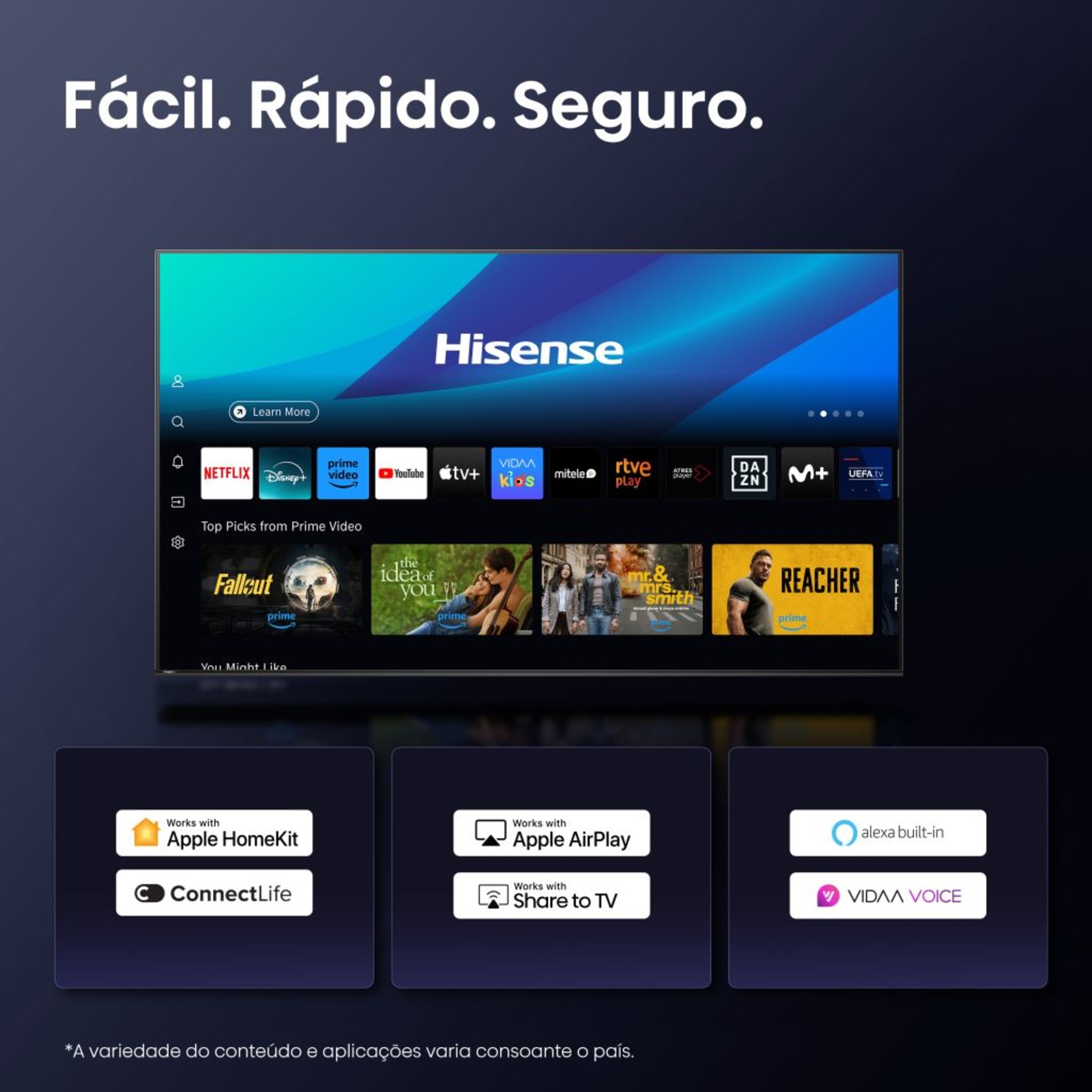 TV QLED 139 cm (55") Hisense 55A7Q, UHD 4K, Smart TV Preto-9