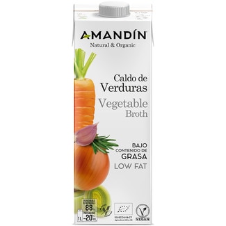 caldo de verduras ecológico y sin gluten, bajo en grasa envase 1 l - Amandin