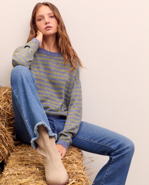 Imagem 0 de Camisola de Malha Oversize Lisa com Fio Metalizado