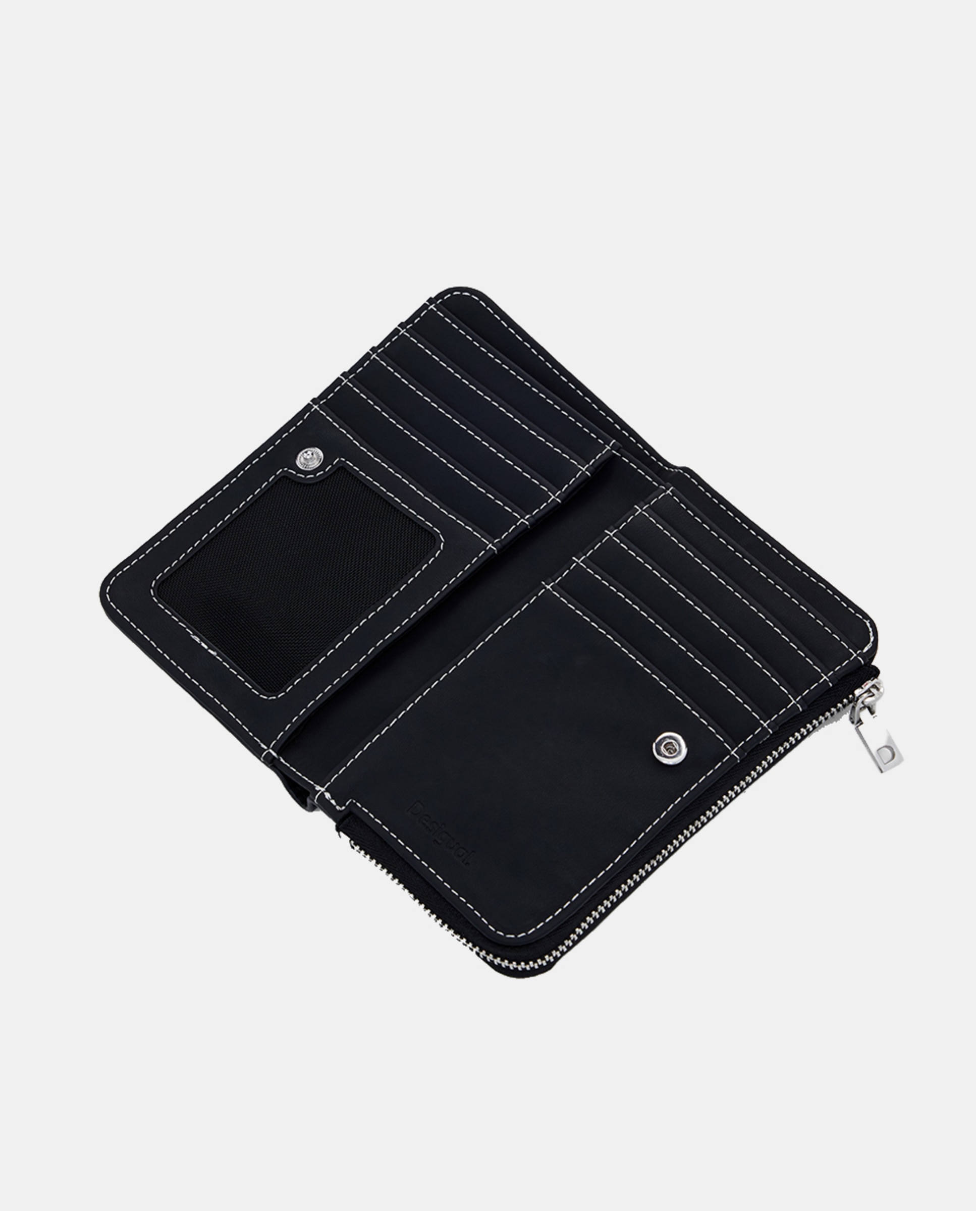 Porta-Moedas Médio com Efeito de Pele e Grafitti Preto-3