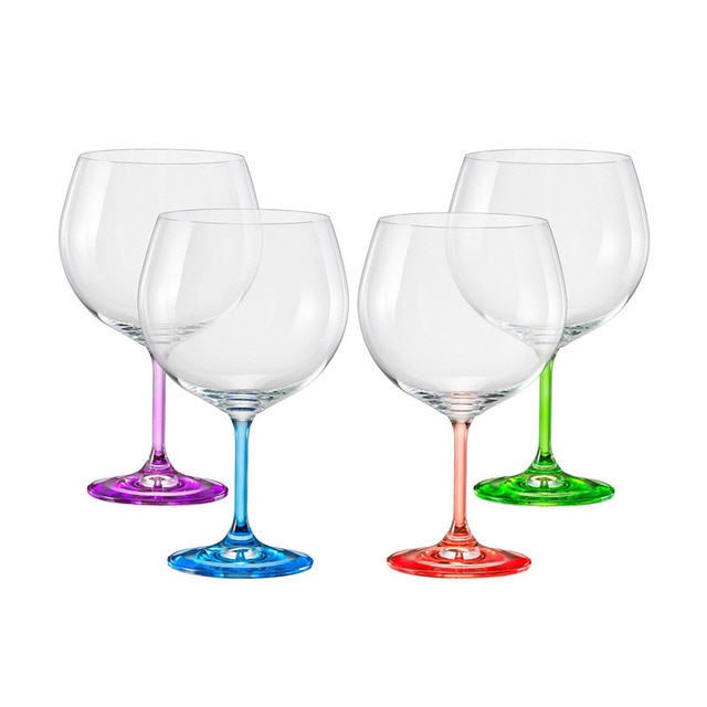 Imagen 0 de Juego de 4 copas de Gin Tonic de cristal Rainbow Bohemia