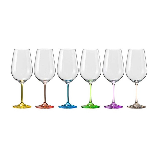 Imagen 0 de Juego de 6 copas de vino de cristal Rainbow Bohemia