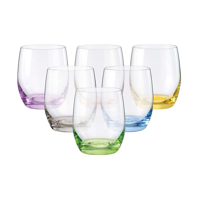 Imagen 0 de Juego de 6 vasos de agua de cristal Rainbow Bohemia