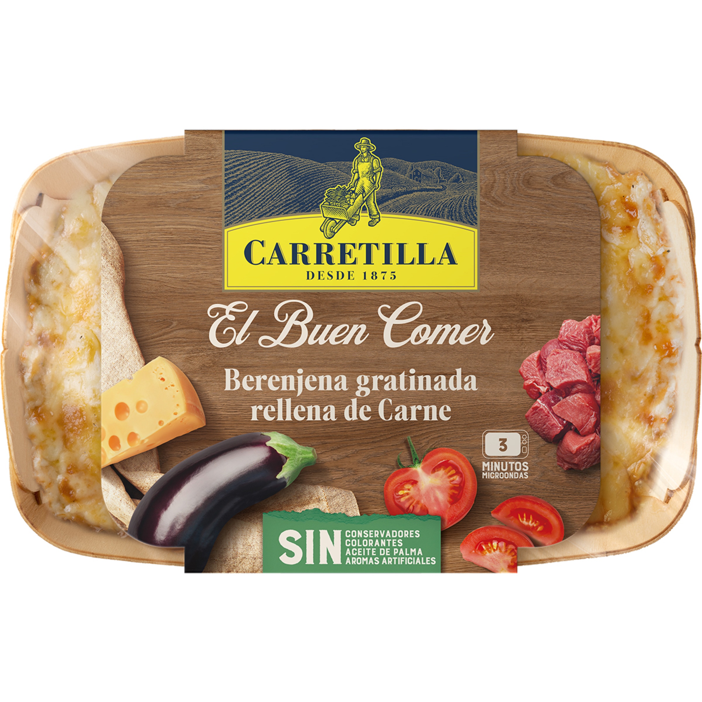 berenjena gratinada rellena de carne El Buen Comer envase 350 g