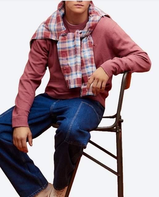 Imagen 0 de Jersey basico de hombre cuello caja hilos melange