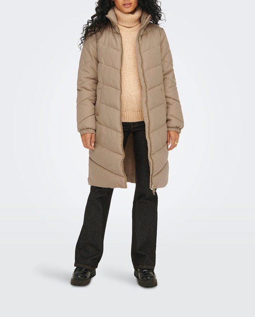 Imagen 0 de Plumífero de mujer largo con cuello subido