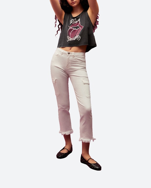 Imagen 0 de Pantalón de mujer straight crop cargo