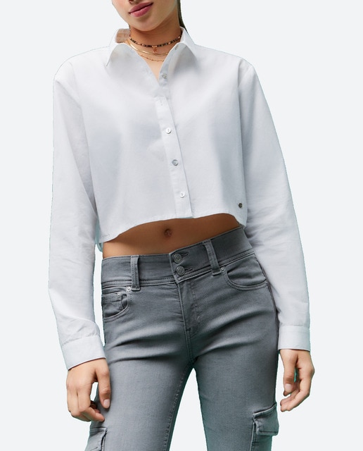 Imagen 0 de Camisa de mujer manga larga crop