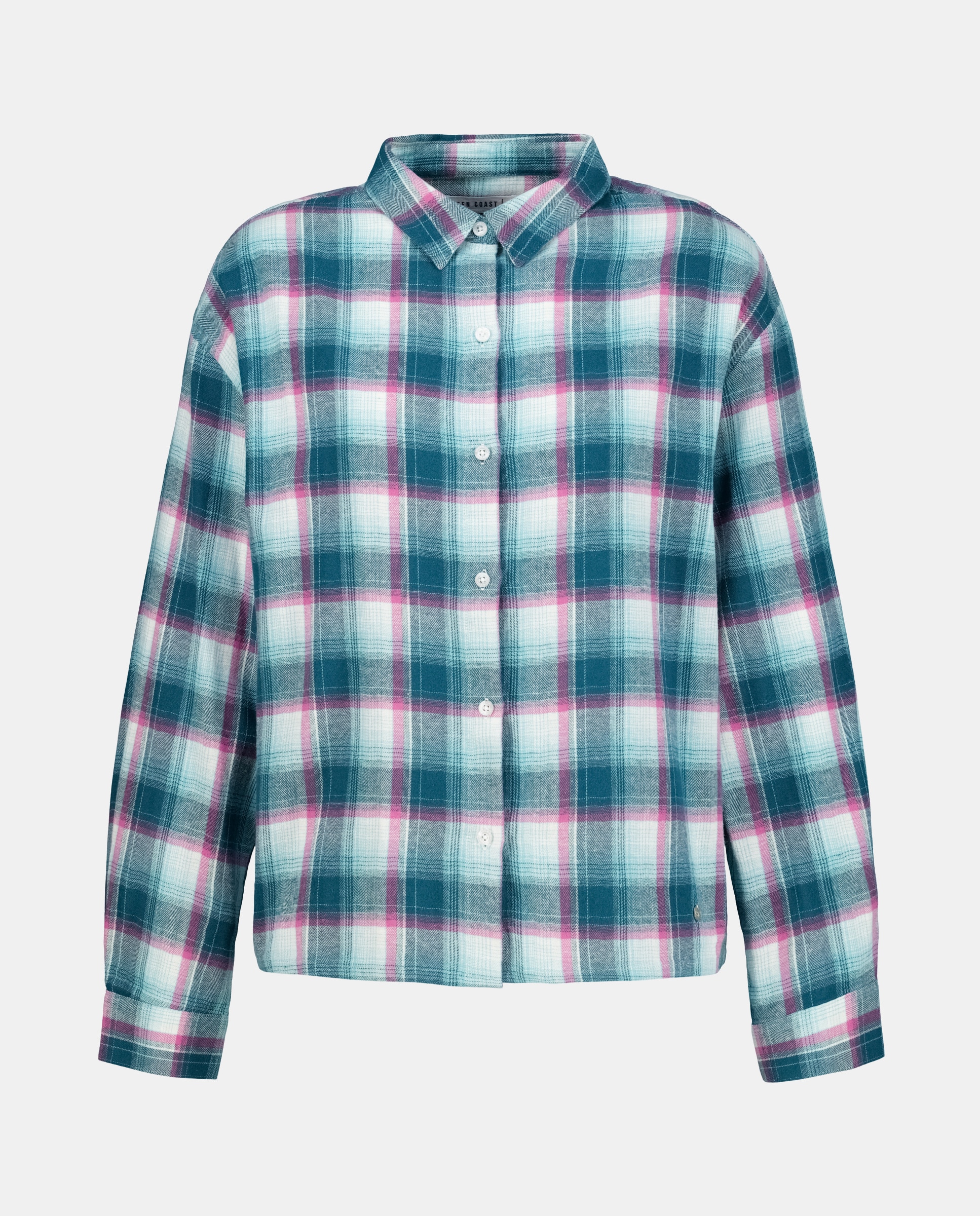 Camisa de Flanela aos Quadrados com Manga Comprida 560 Azeitona-1
