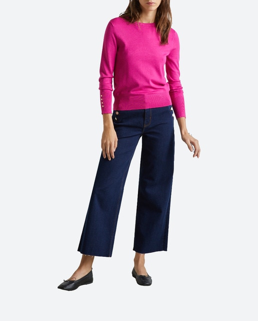 Imagen 0 de Jersey básico de punto con cuello caja mujer