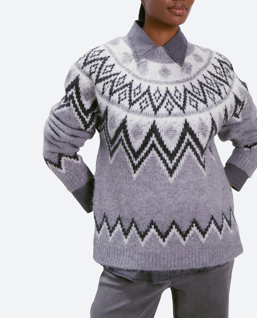 Imagen 0 de Jersey de mujer jacquard geométrico lurex