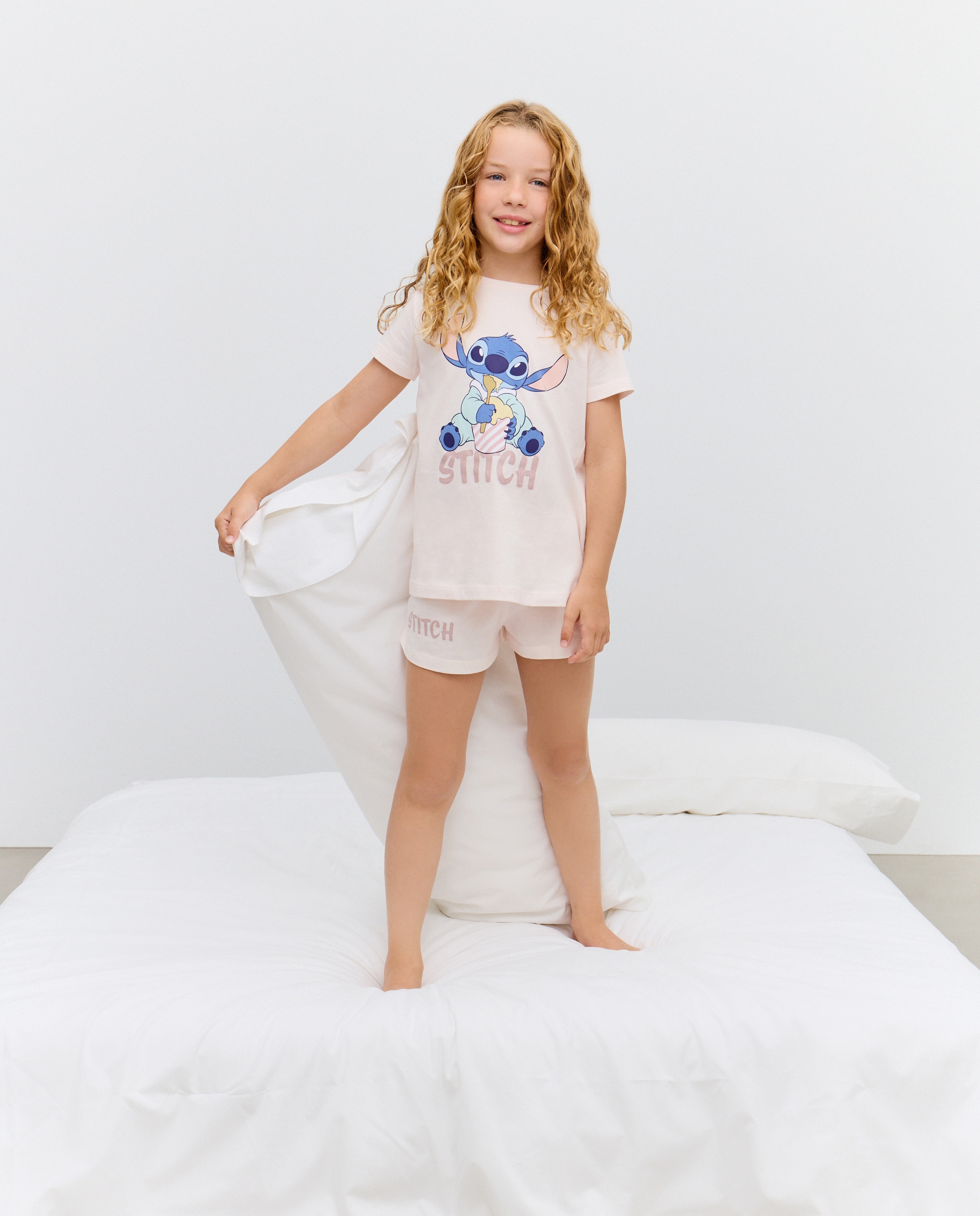 Pijama Completo com Estampado Lilo e Stitch Rosa-2