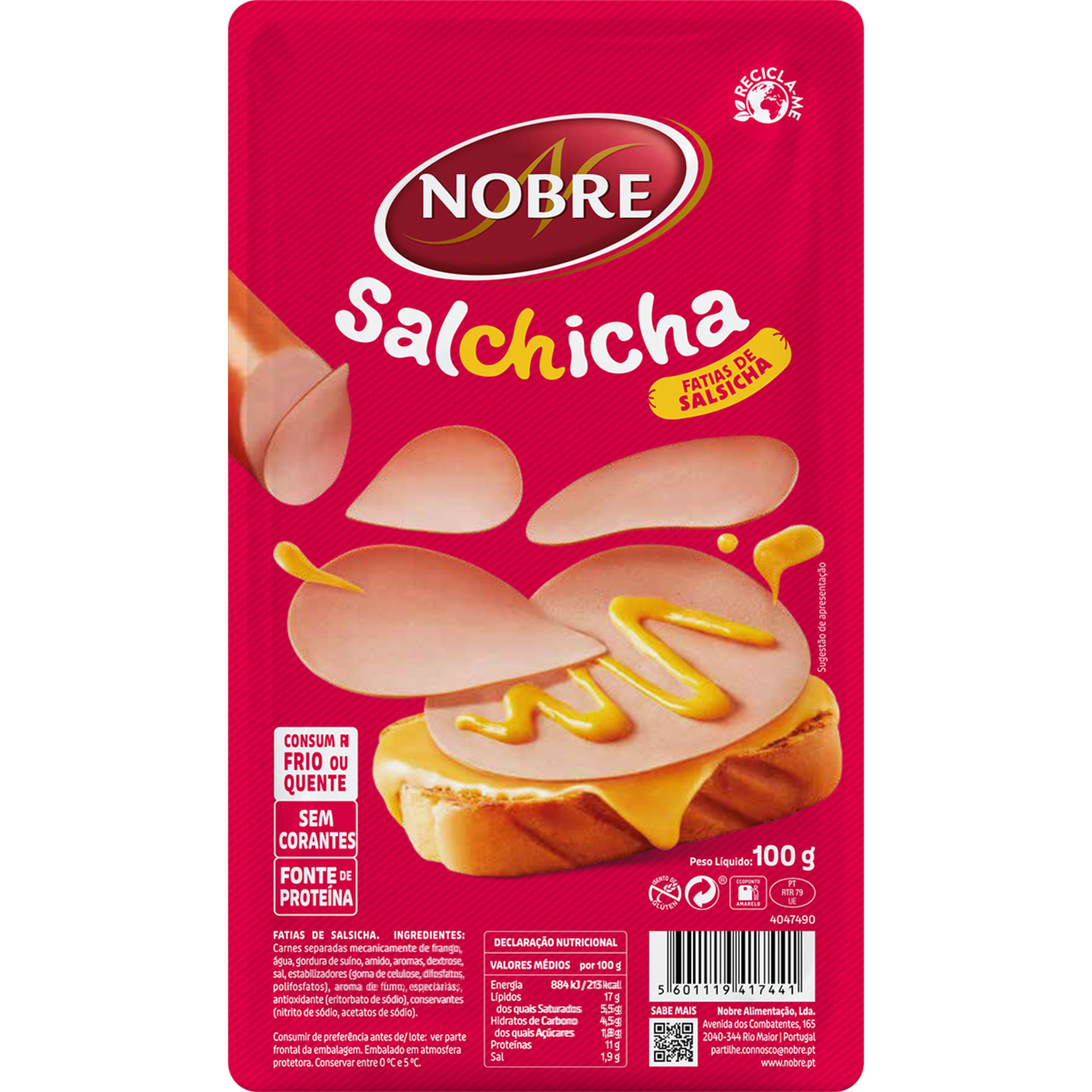 Salsicha em Fatias - Salchicha unidade 100 g
