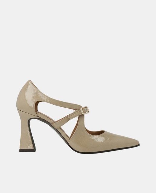 Imagen 0 de Zapatos de tacón LODI en charol negro con tiras cruzadas