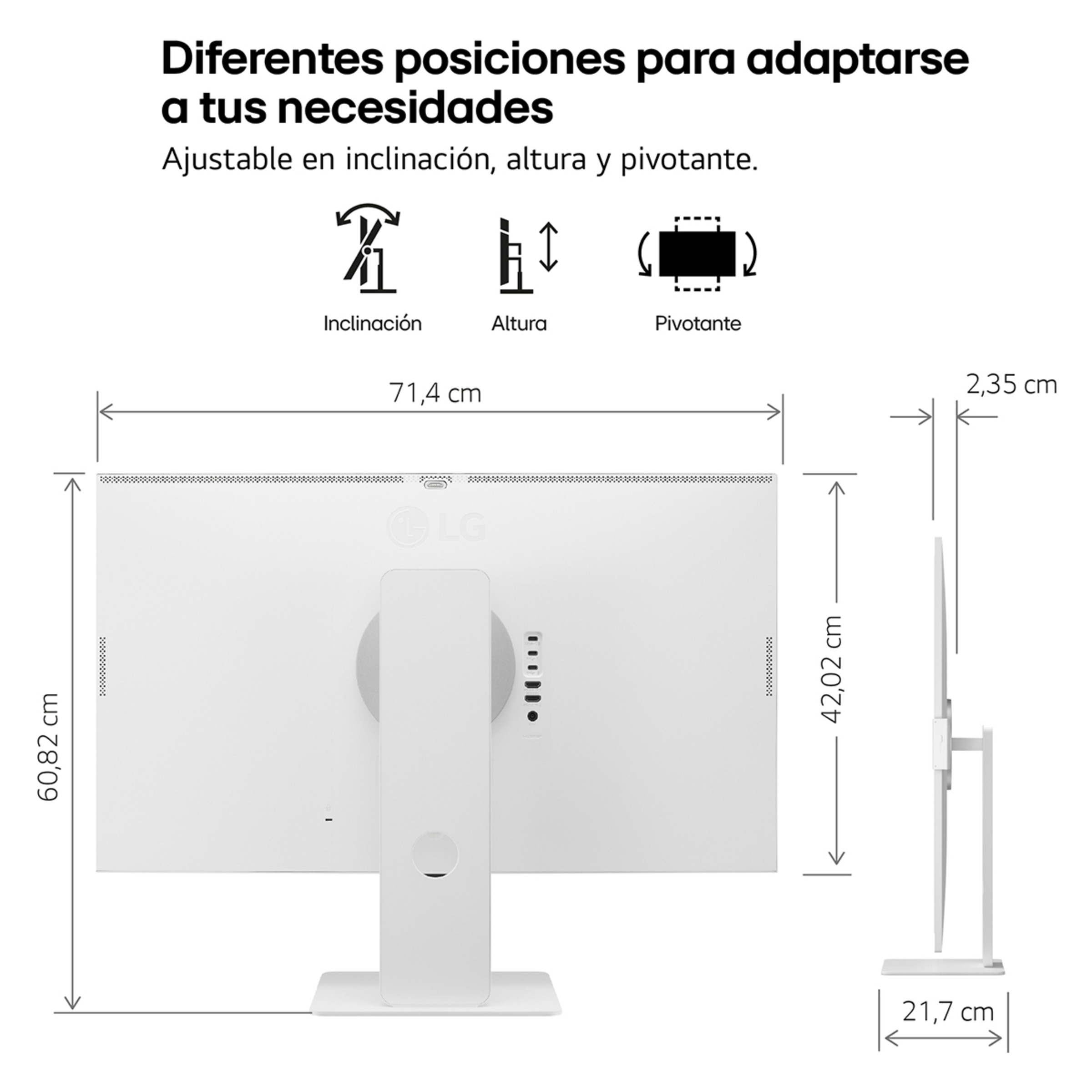 Monitor PC 80cm (32") LG Smart Monitor 32U850SA-W, 60 Hz, UHD 4K Blanco-13