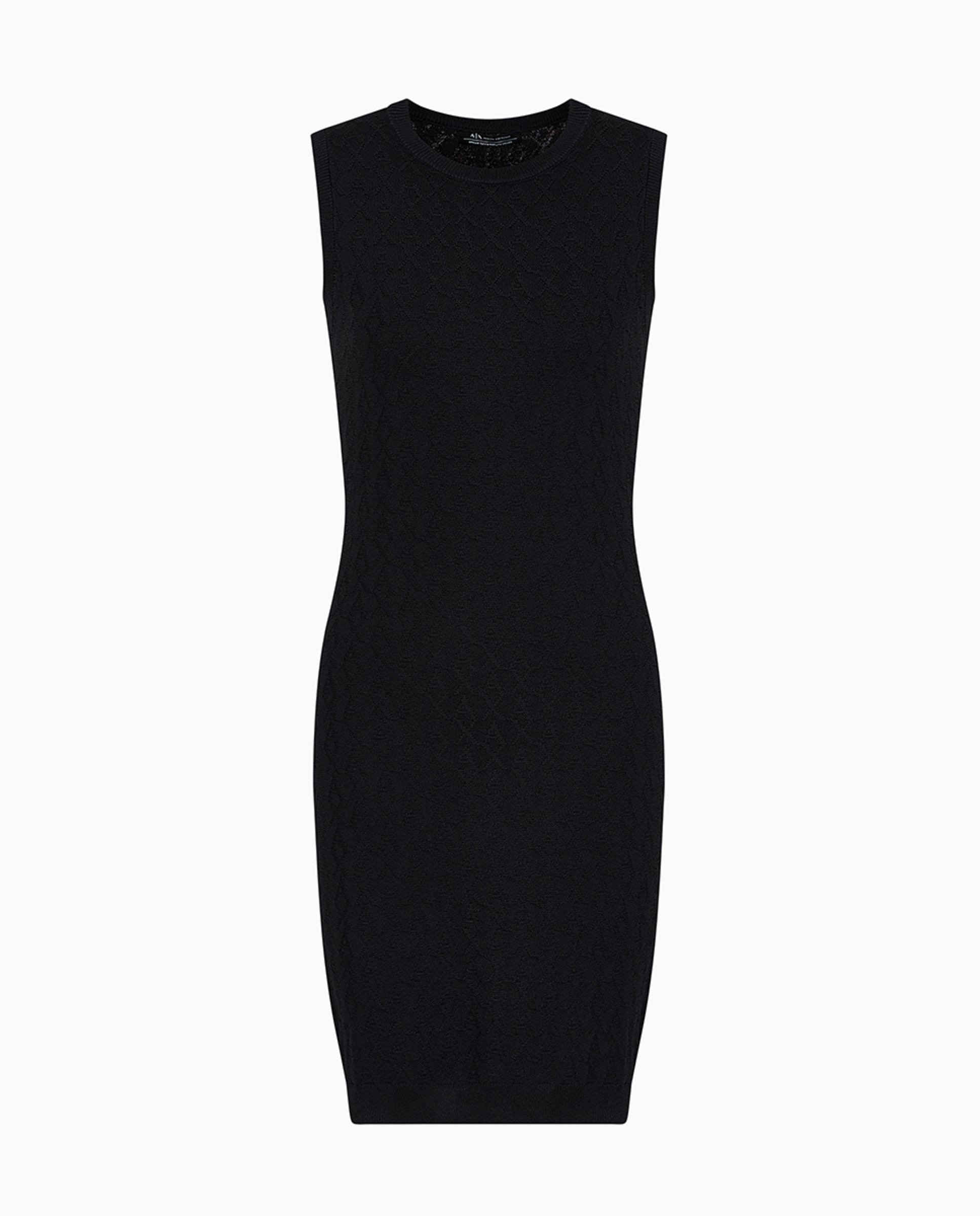 Vestido de Malha de Viscose Reciclada com All Over Print de Logótipo de Jacquard Preto-4