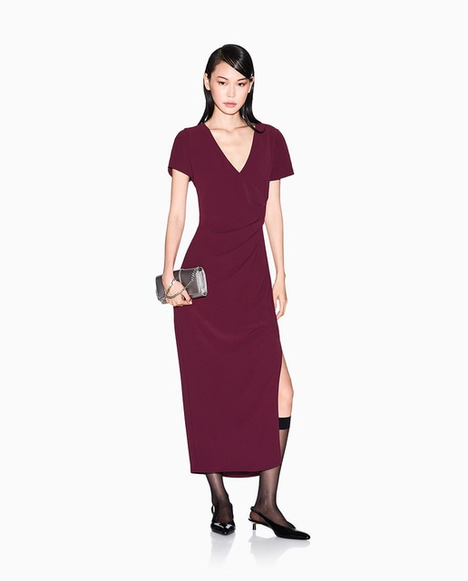 Imagem 0 de Vestido Midi com Drapeado Lateral