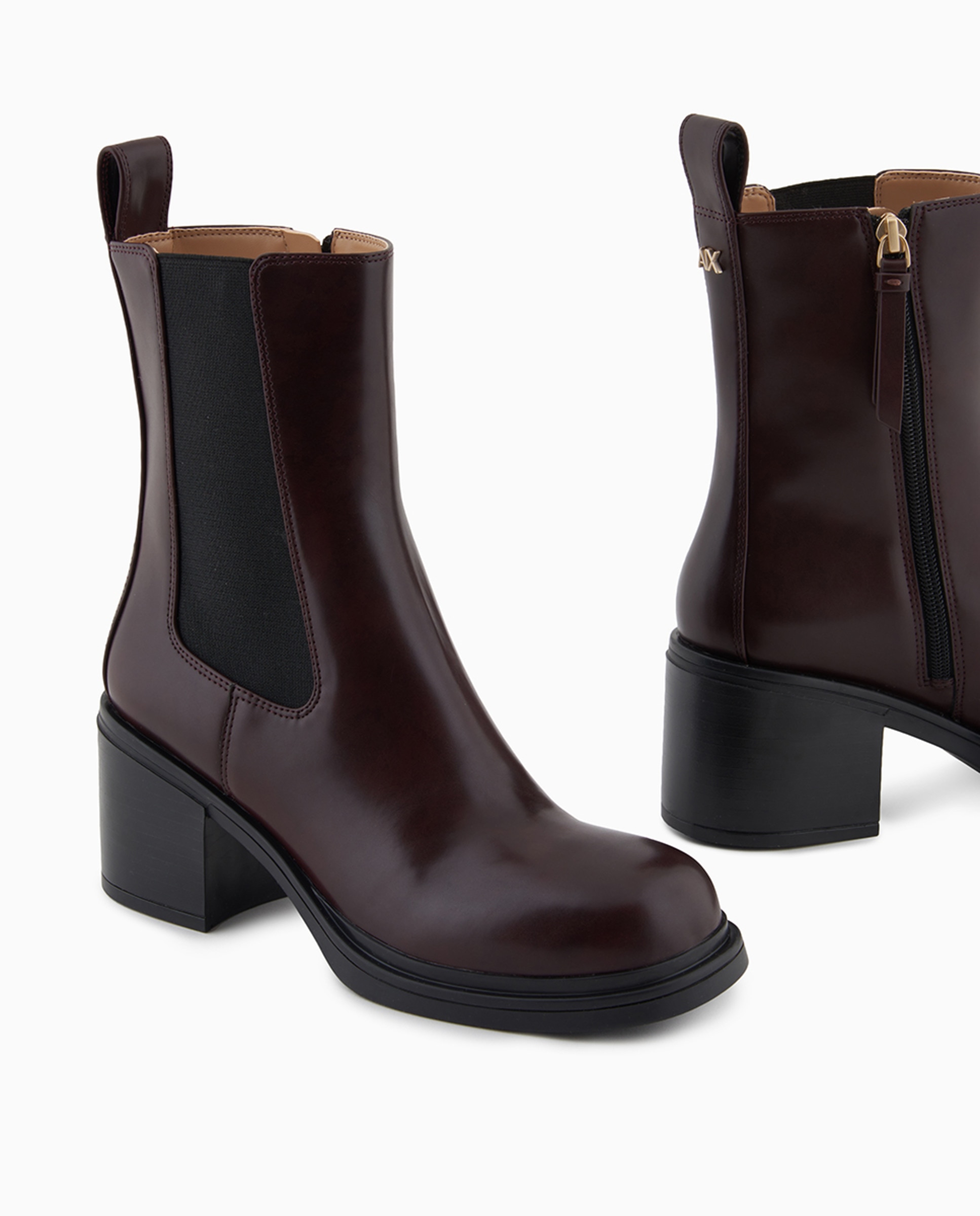 Botas Chelsea com Salto e Elástico Bordeaux-4