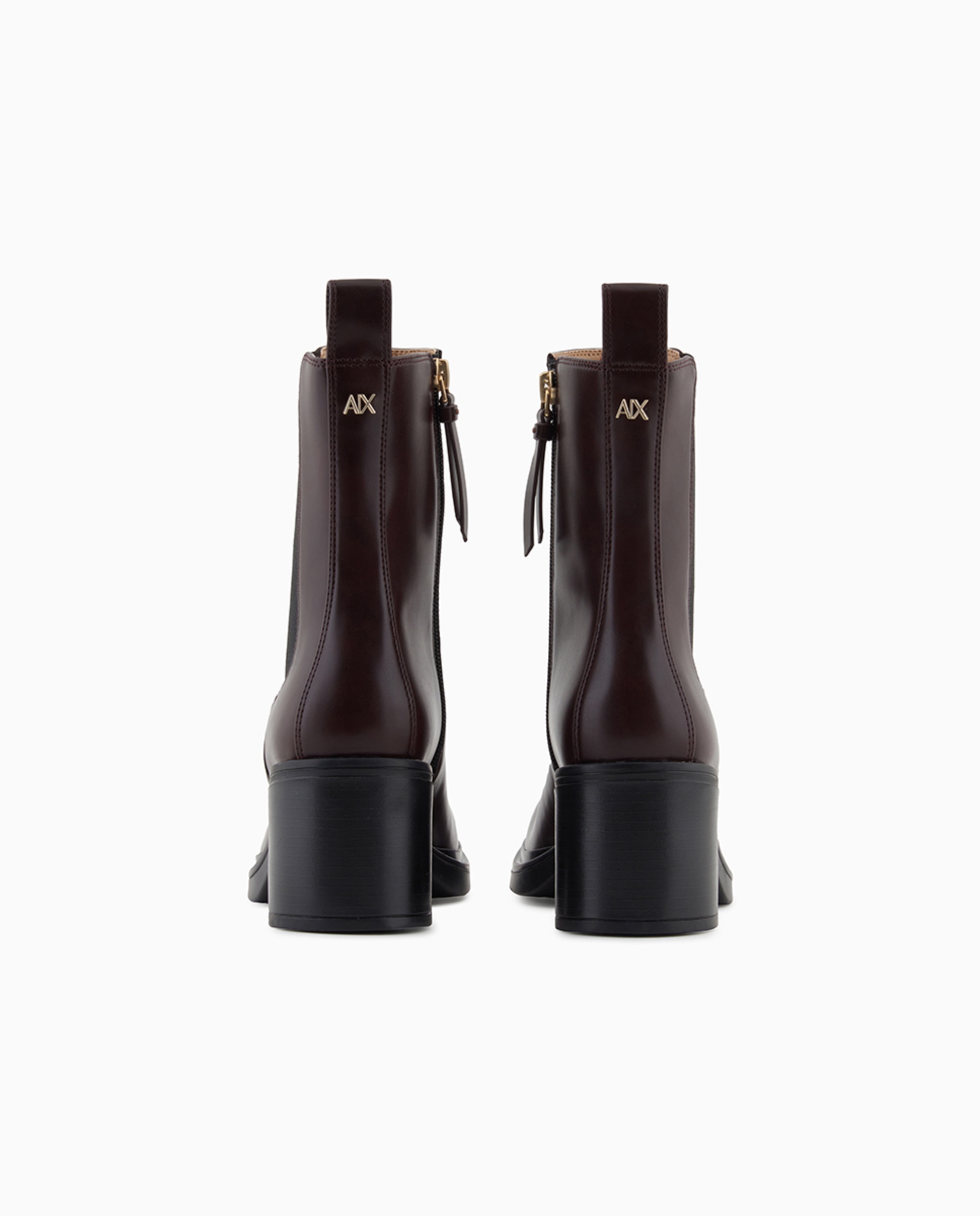 Botas Chelsea com Salto e Elástico Bordeaux-3