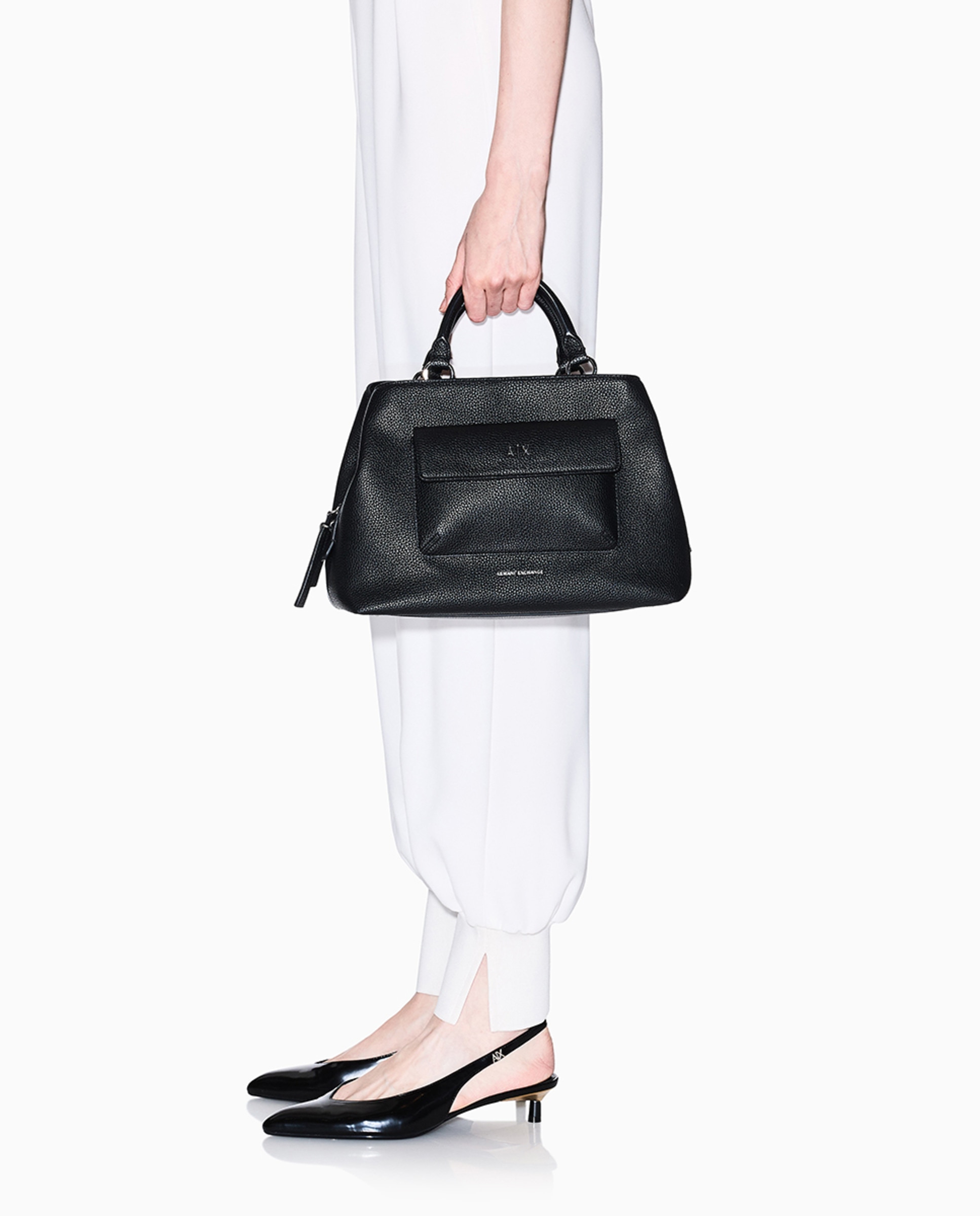 Mala Tipo Tote com Alças de Mão e Alça Comprida Personalizada Preto-7