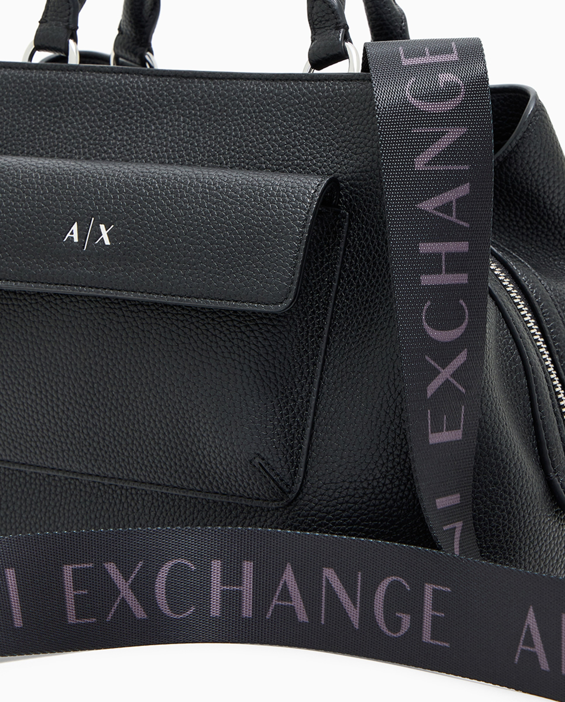 Mala Tipo Tote com Alças de Mão e Alça Comprida Personalizada Preto-4