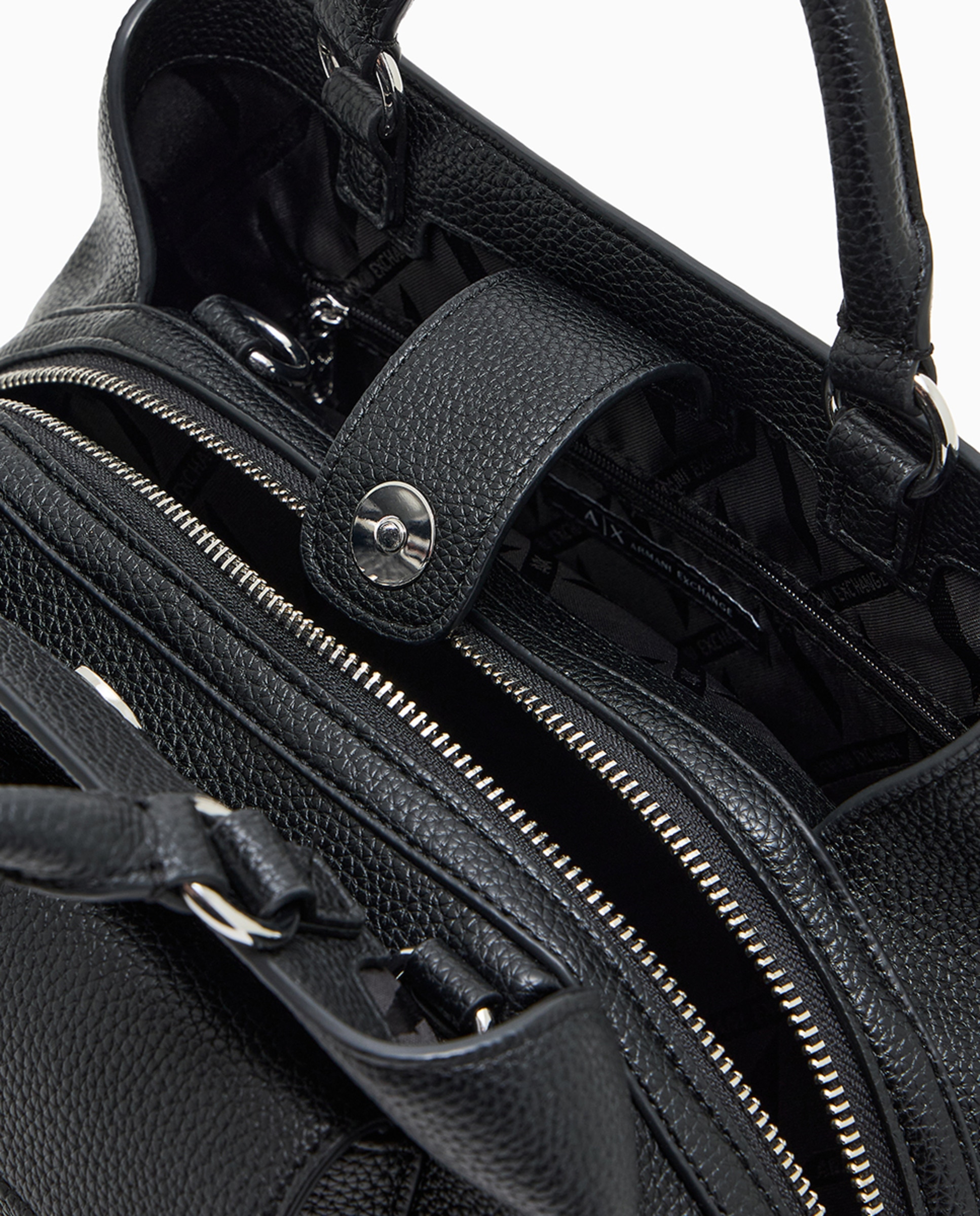 Mala Tipo Tote com Alças de Mão e Alça Comprida Personalizada Preto-5