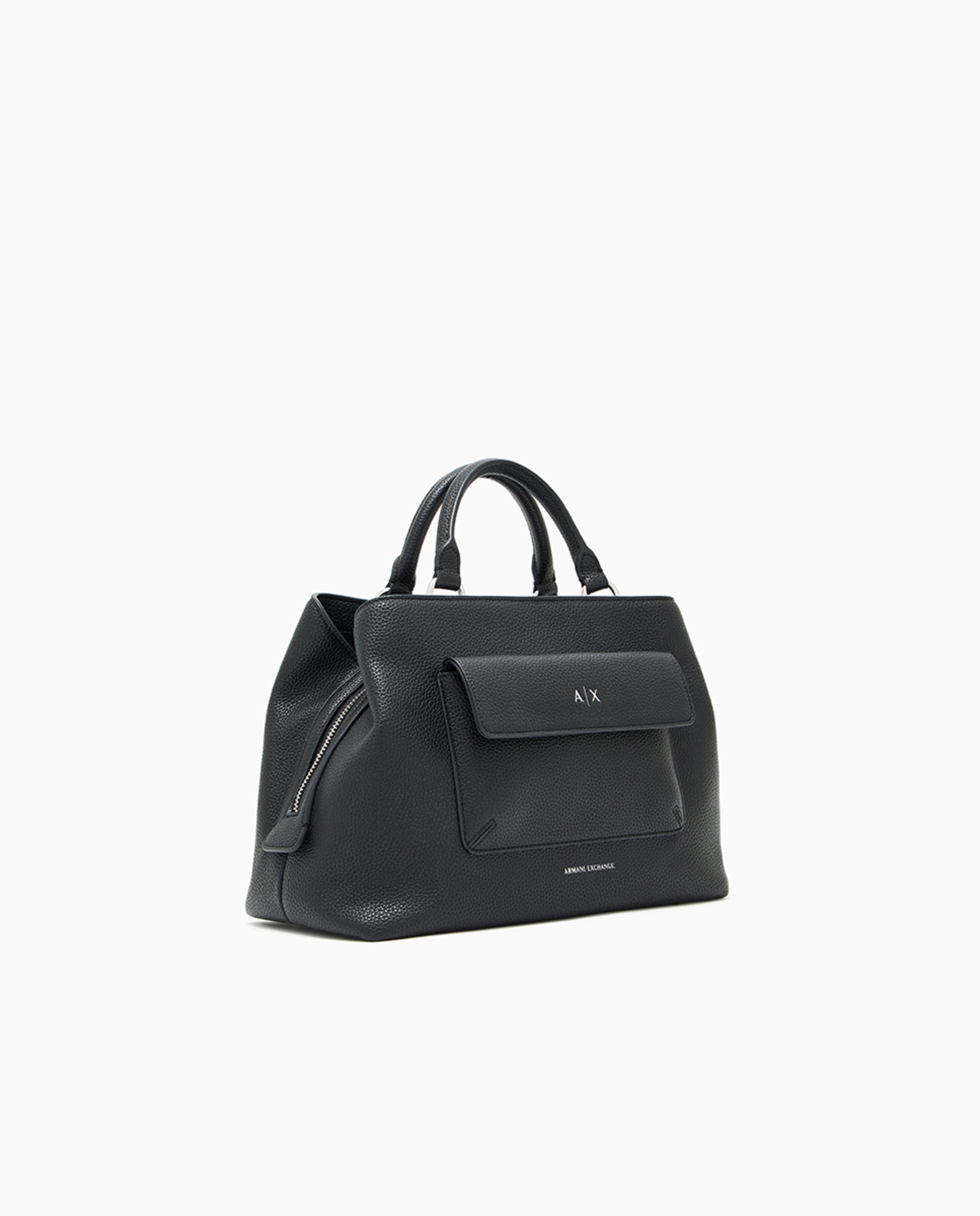 Mala Tipo Tote com Alças de Mão e Alça Comprida Personalizada Preto-3