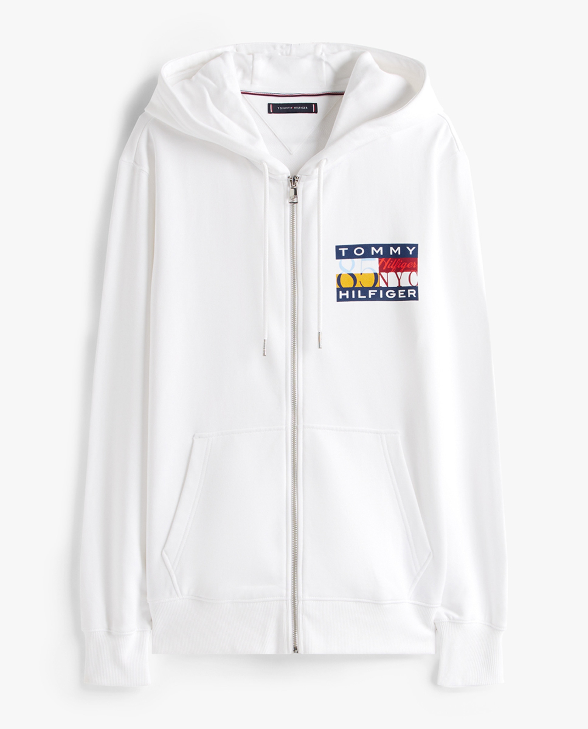 Sweatshirt com Capuz e Fecho de Correr Branco-4