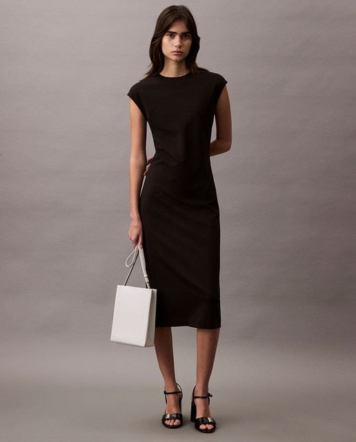 Imagem 0 de Vestido midi com decote redondo