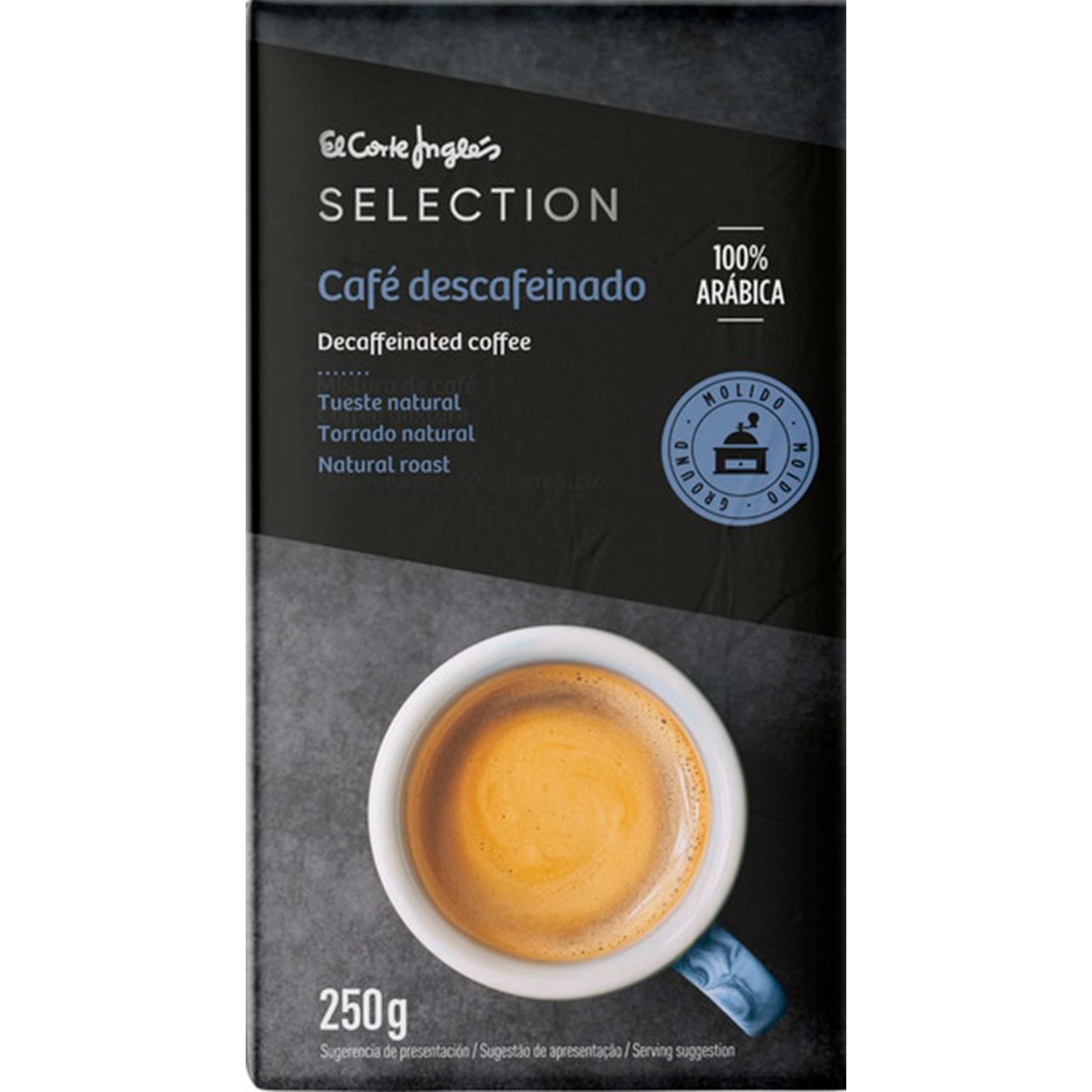 Café Moído Descafeinado Natural embalagem 250 g