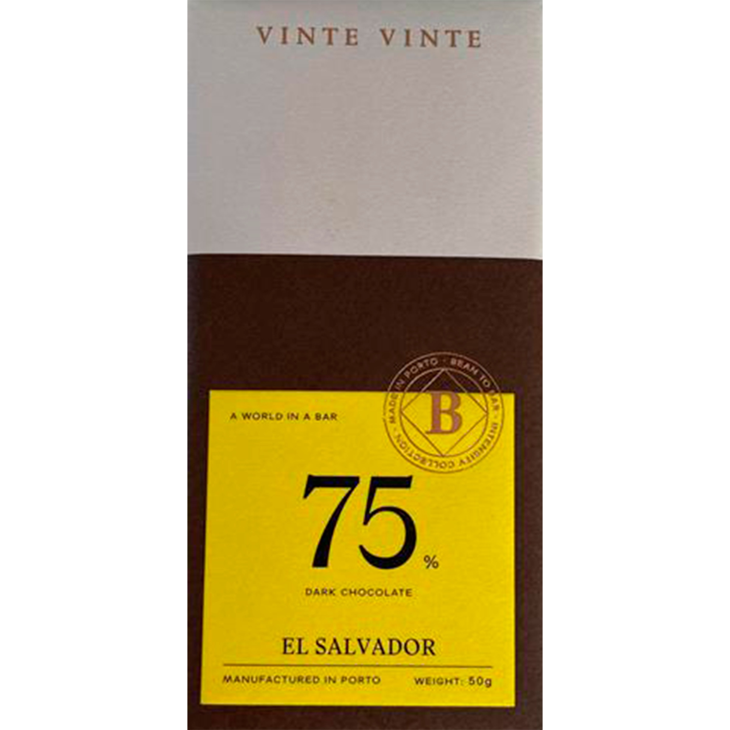 Chocolate Negro 75% Cacau El Salvador tablete 50 g
