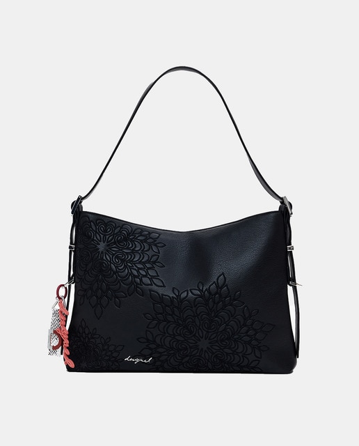 Imagen 0 de Bolso efecto piel bordados mediano