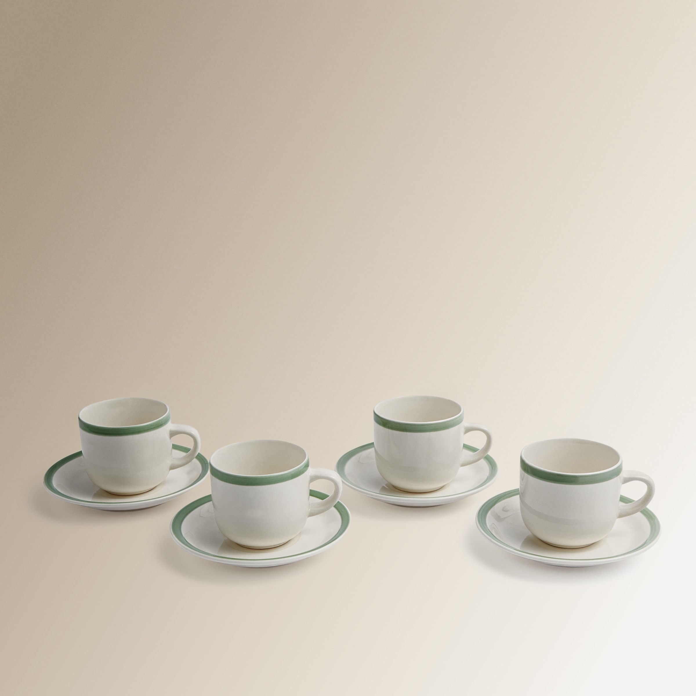 Conjunto de 4 Chávenas com Prato Octave Verde-4