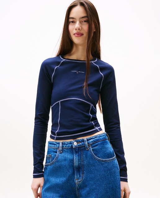 Imagem 0 de Top Slim Fit com Costuras em Contraste