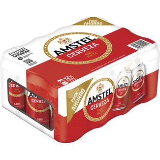 cerveza rubia 100% Malta pack 12 latas 33 cl - Amstel