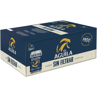 cerveza rubia especial sin filtrar pack 12 latas 33 cl - El Aguila Sin Filtrar