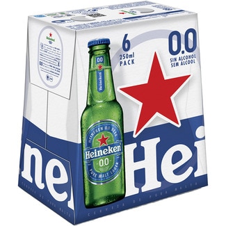cerveza rubia Lager holandesa sin alcohol pack 6 botellas 25 cl - Heineken 0,0