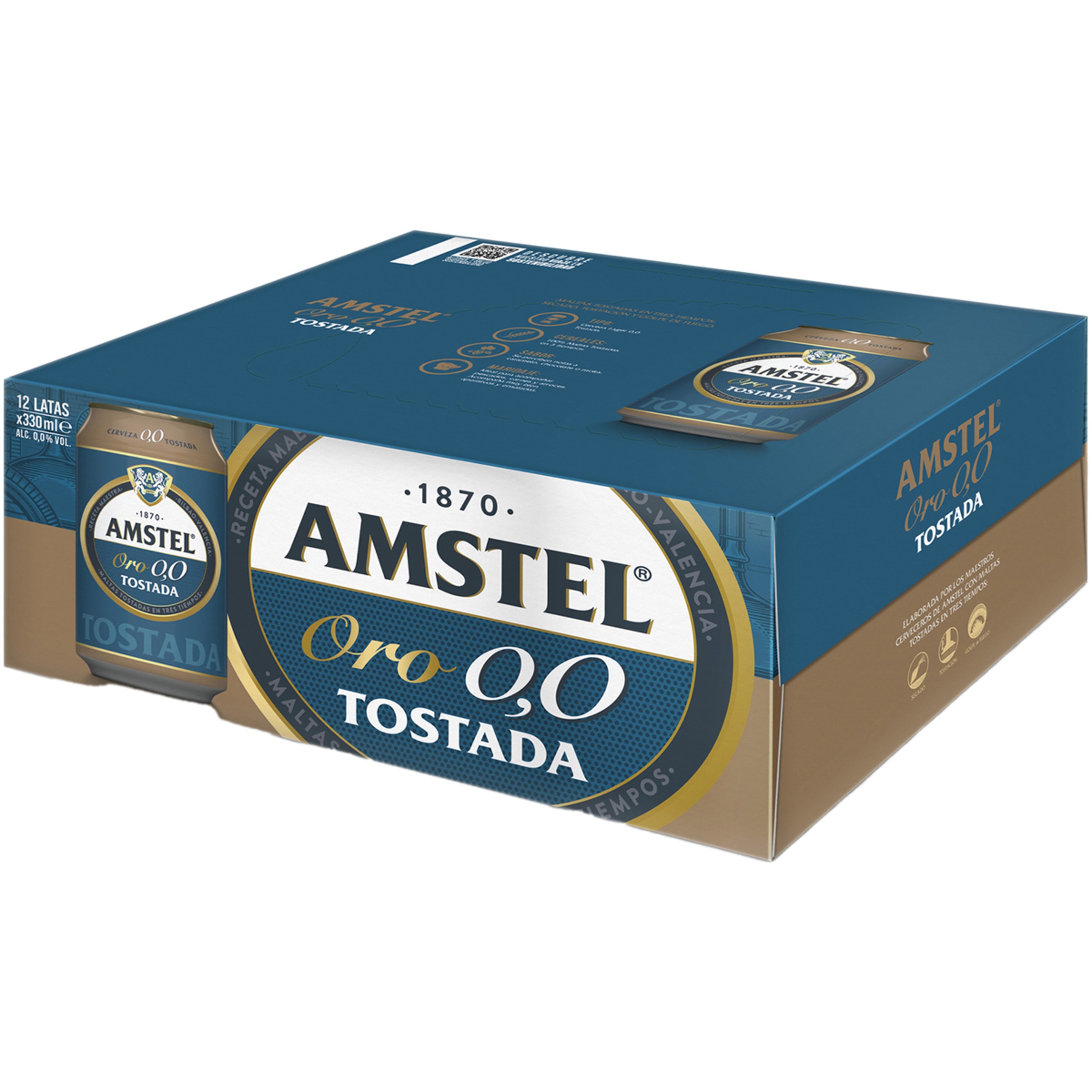 cerveza tostada sin alcohol pack 12 latas 33 cl