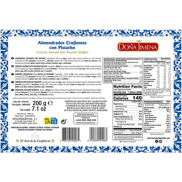 knuspriges Mandelgebäck mit Pistazie Karton 200 g