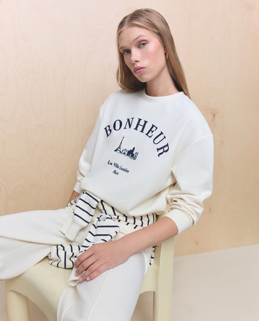 Imagem 0 de Sweatshirt de Modal com Decote Redondo