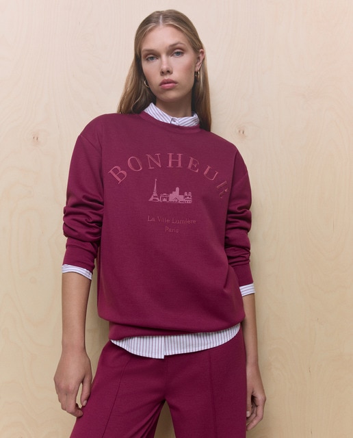 Imagem 0 de Sweatshirt de Modal com Decote Redondo