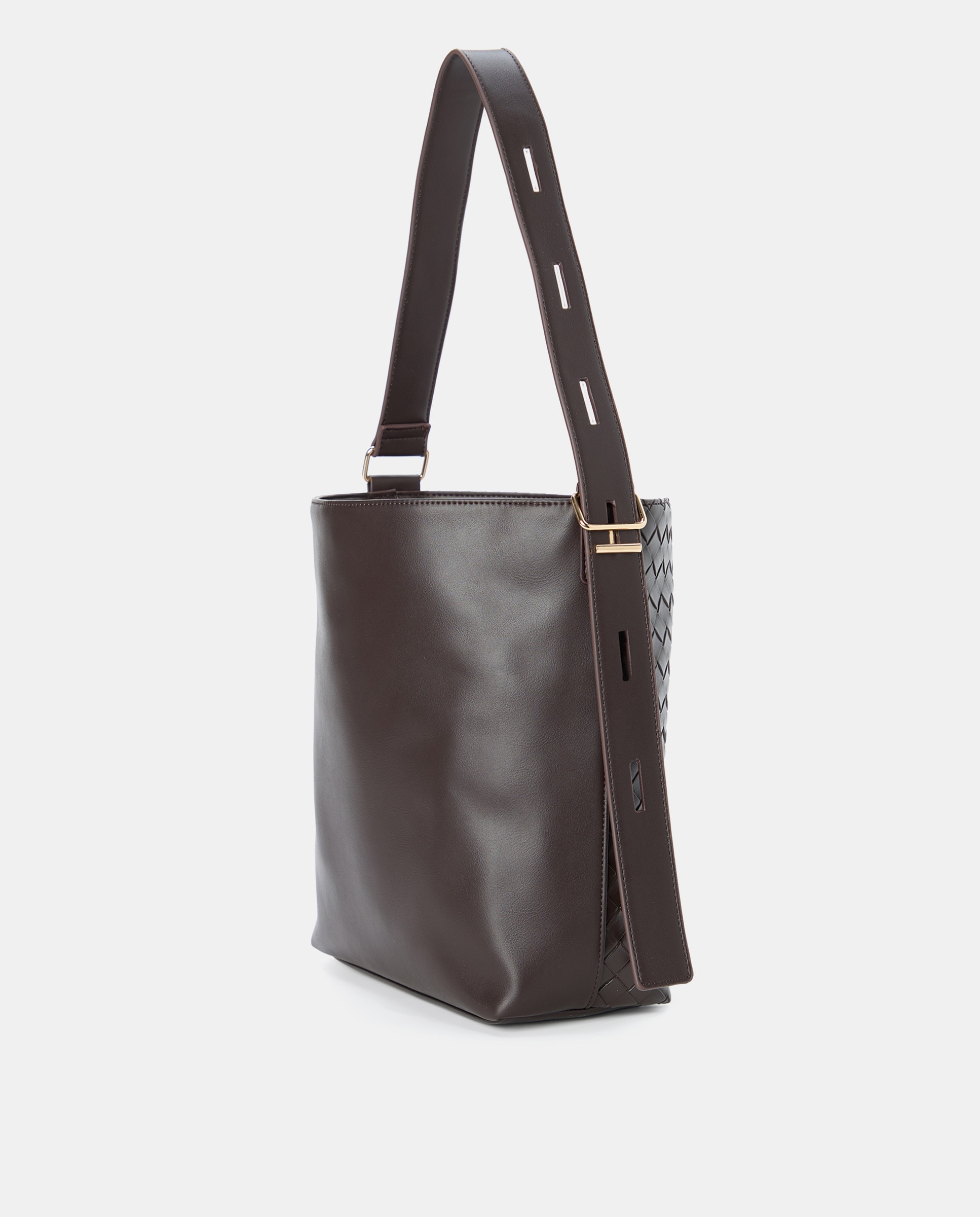 Mala Tipo Baguette Entrançada Preto-2