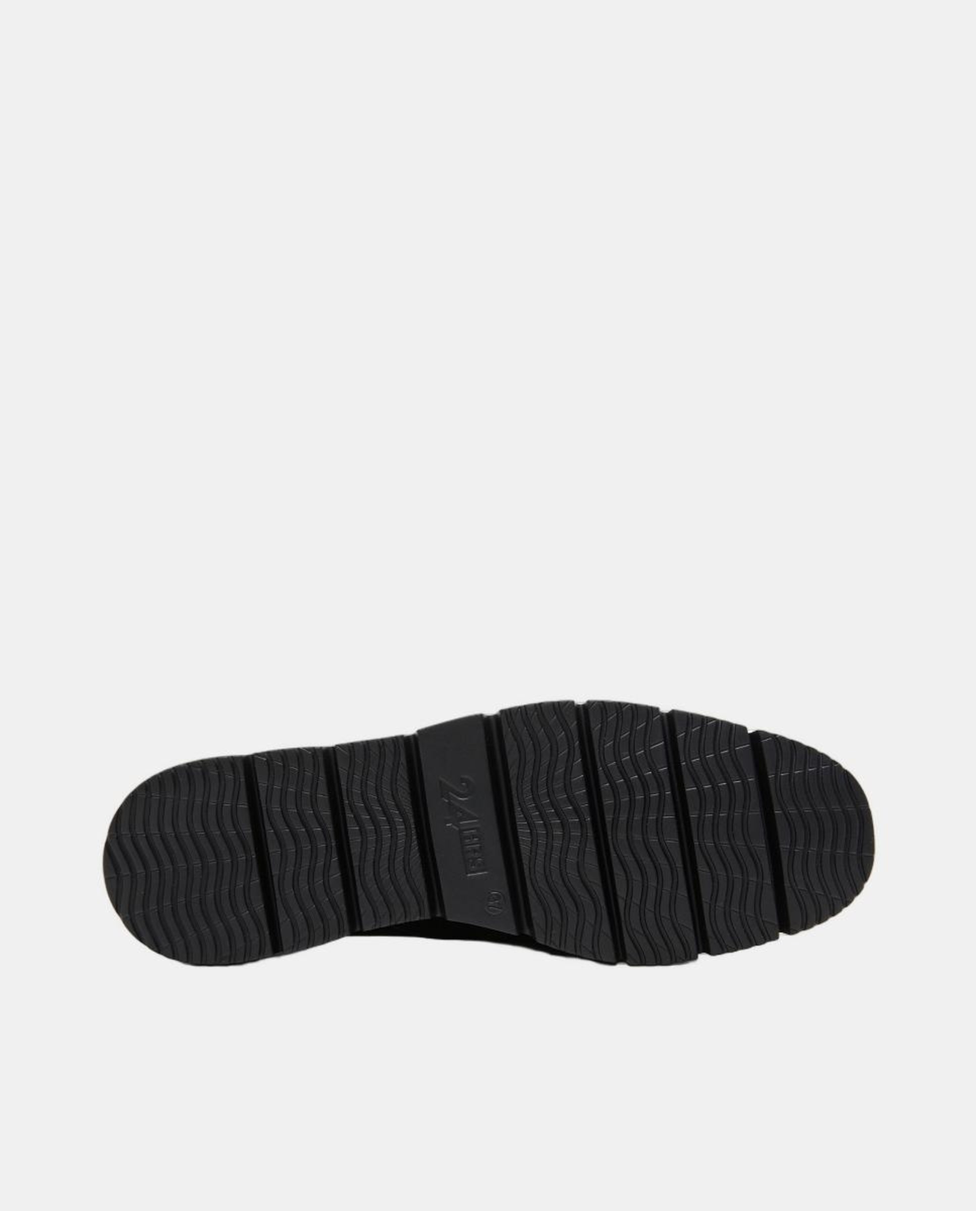 Bluchers Combinados em Pele e Verniz - Cinzento Preto-4