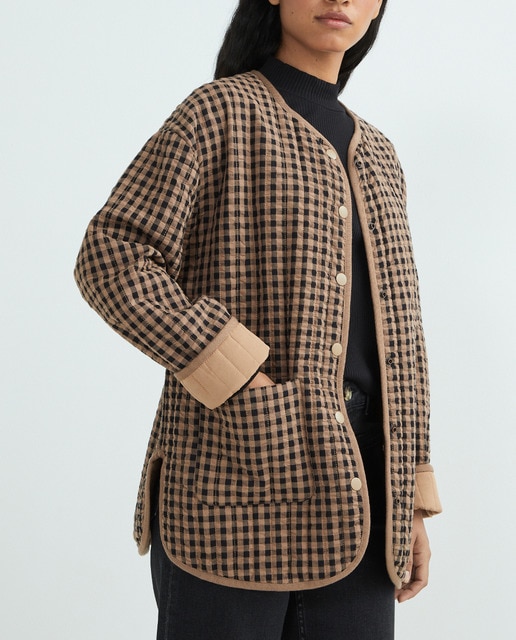 Imagen 0 de Chaqueta mujer guateada cuadro vichy